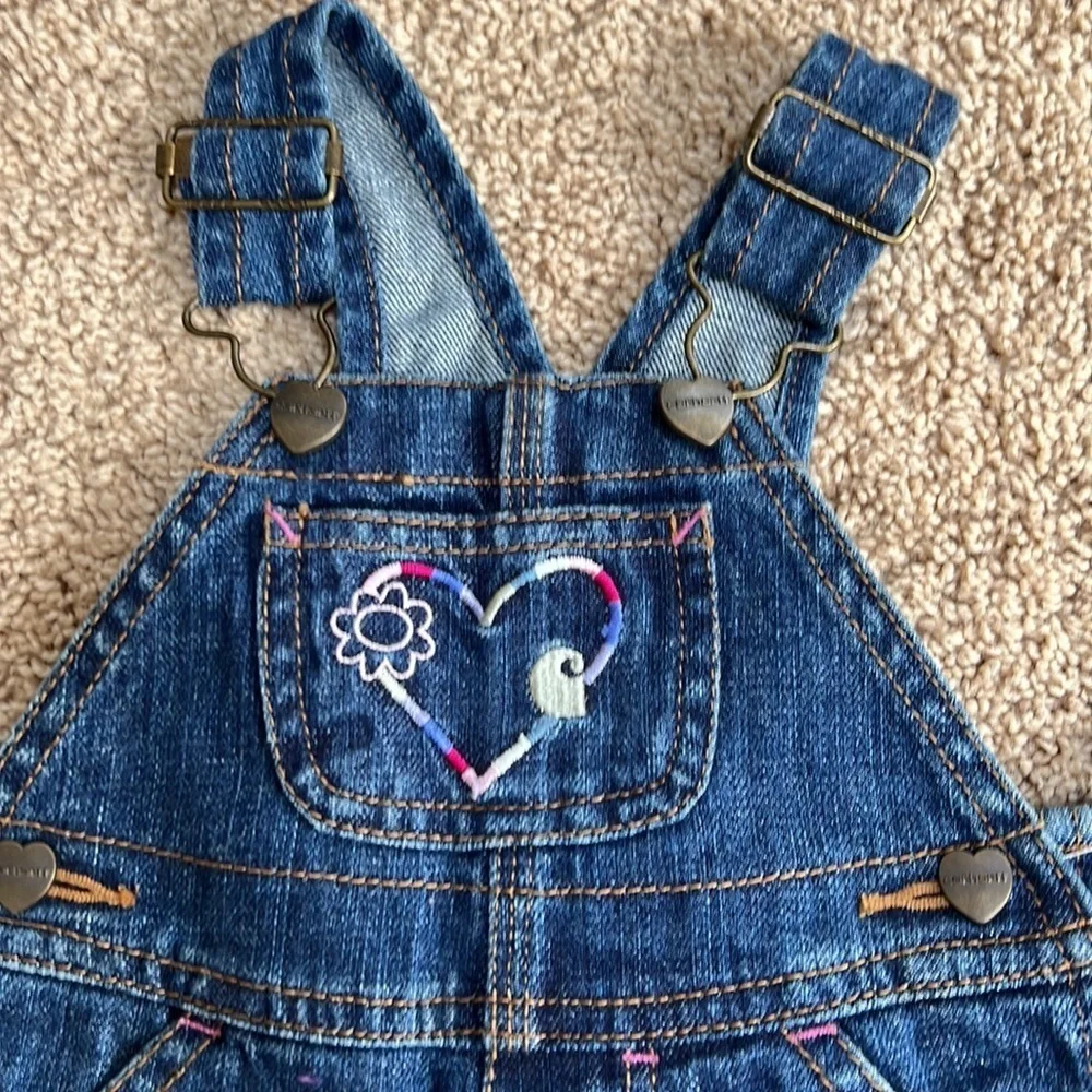 New! Carhartt for kids 3M bib denim overalls .
